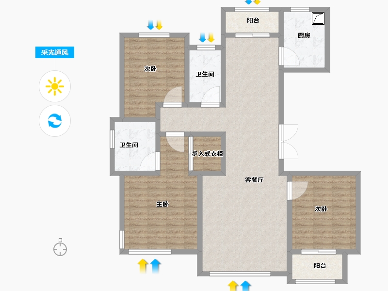 河北省-邢台市-南宫府-120.00-户型库-采光通风