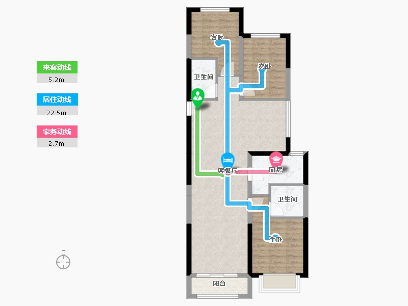 河北省-廊坊市-泰禾廊坊拾景园-84.52-户型库-动静线