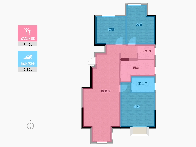 山西省-太原市-金地·都会名悦-77.11-户型库-动静分区