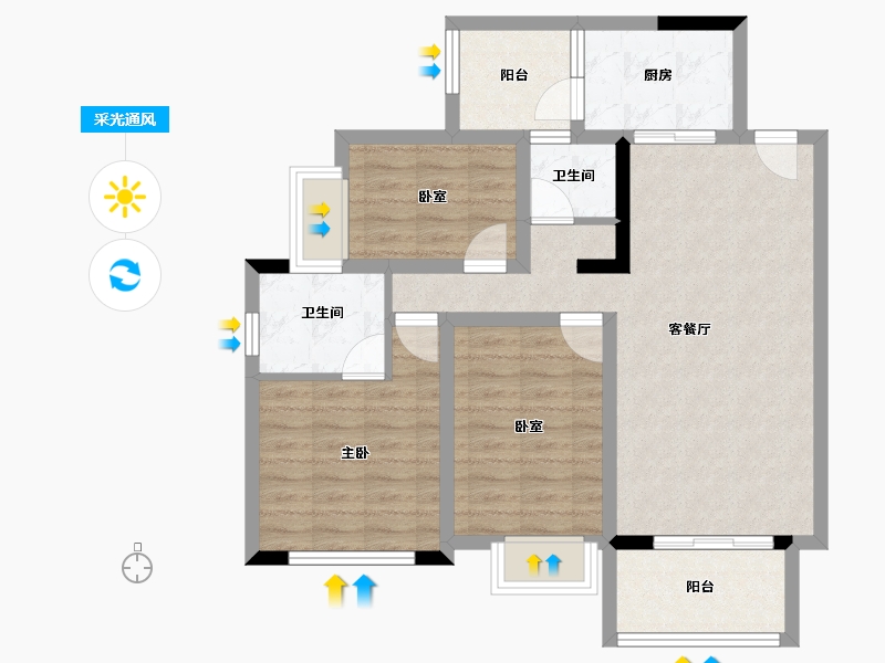 四川省-成都市-西江河畔-81.72-户型库-采光通风