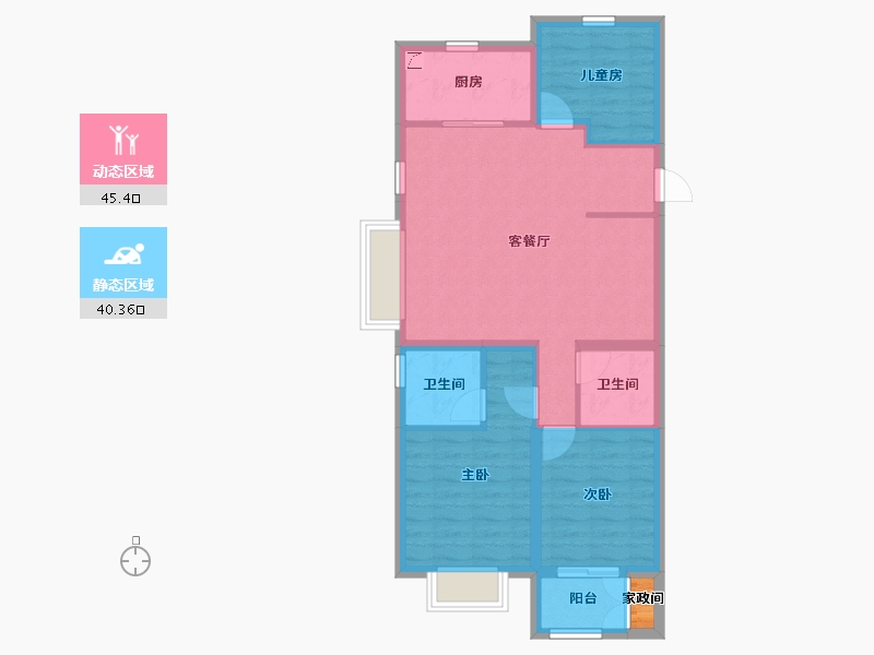 山西省-太原市-保利·悦公馆-77.53-户型库-动静分区