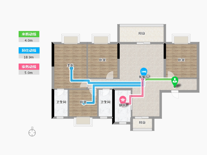 广东省-东莞市-碧桂园旗山玖珑湾-114.40-户型库-动静线