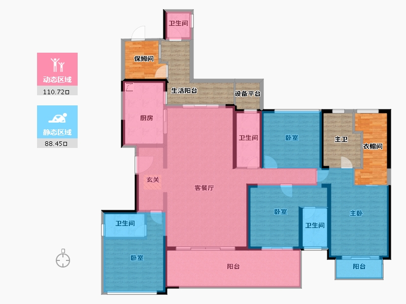 广东省-湛江市-君临世纪-220.61-户型库-动静分区