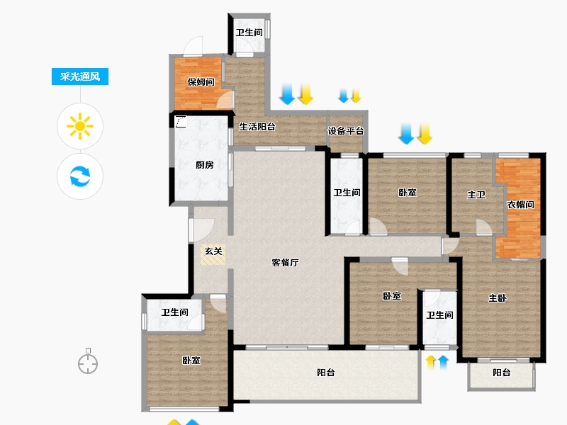 广东省-湛江市-君临世纪-220.61-户型库-采光通风