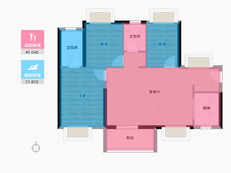 广东省-东莞市-松湖之光尚品-70.72-户型库-动静分区