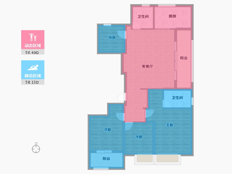 浙江省-金华市-绿城招商春熙明月-102.41-户型库-动静分区