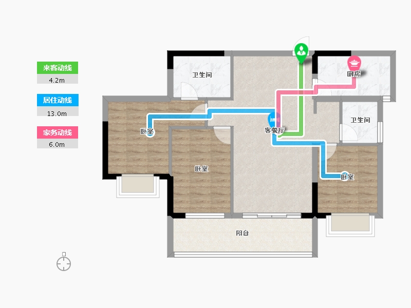 云南省-红河哈尼族彝族自治州-万达御府-86.98-户型库-动静线