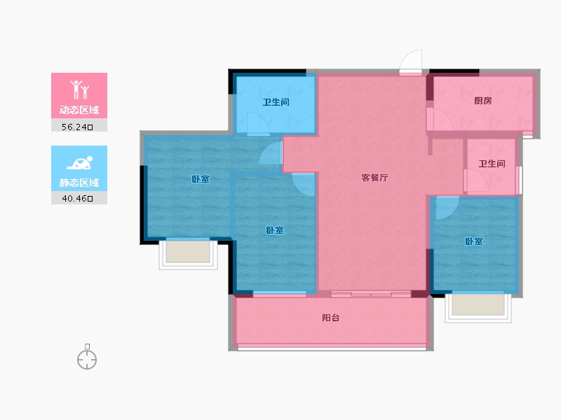 云南省-红河哈尼族彝族自治州-万达御府-86.98-户型库-动静分区