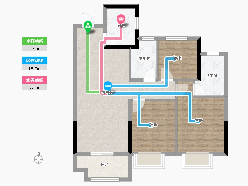 浙江省-嘉兴市-龙光·玫云华庭-71.31-户型库-动静线