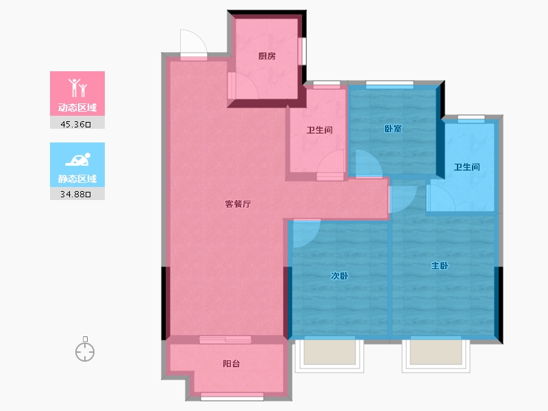 浙江省-嘉兴市-龙光·玫云华庭-71.31-户型库-动静分区