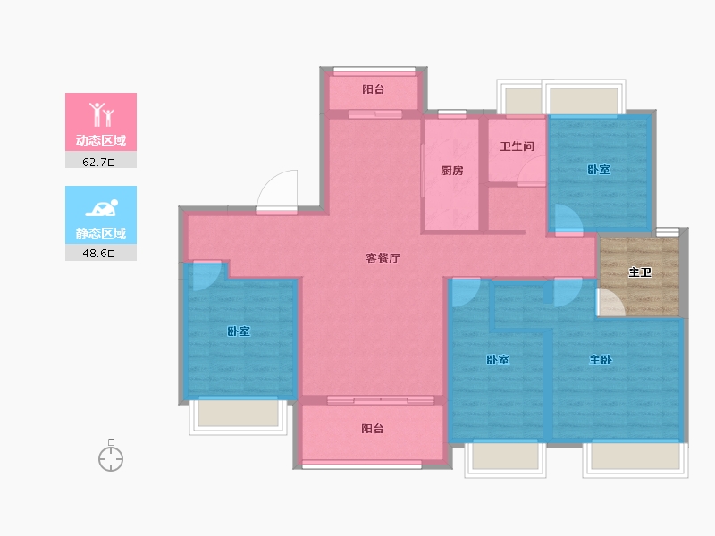 四川省-成都市-城投锦溪城-104.42-户型库-动静分区