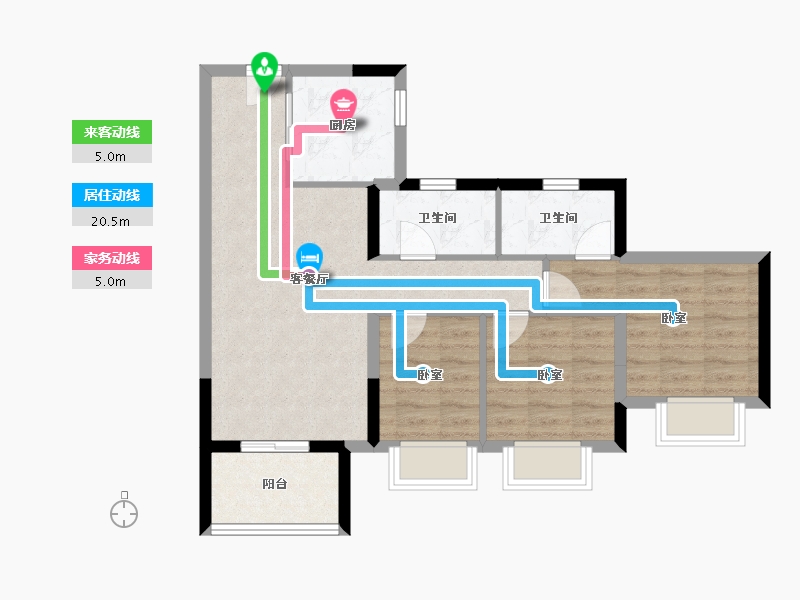 广东省-东莞市-中海十里溪境-70.40-户型库-动静线