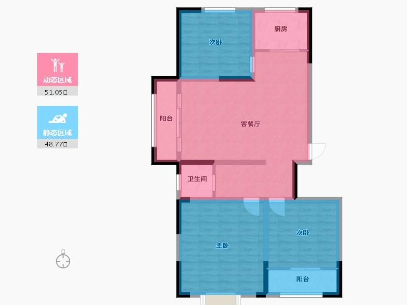 山东省-潍坊市-富春江豐泽苑-89.29-户型库-动静分区