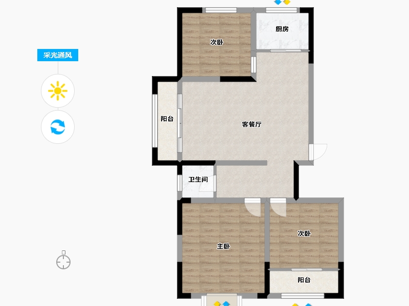 山东省-潍坊市-富春江豐泽苑-89.29-户型库-采光通风