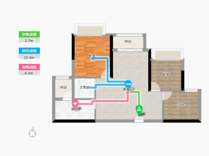 重庆-重庆市-中建滨江星城-64.48-户型库-动静线