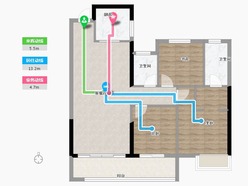 江西省-九江市-通源·天赐人家-86.47-户型库-动静线