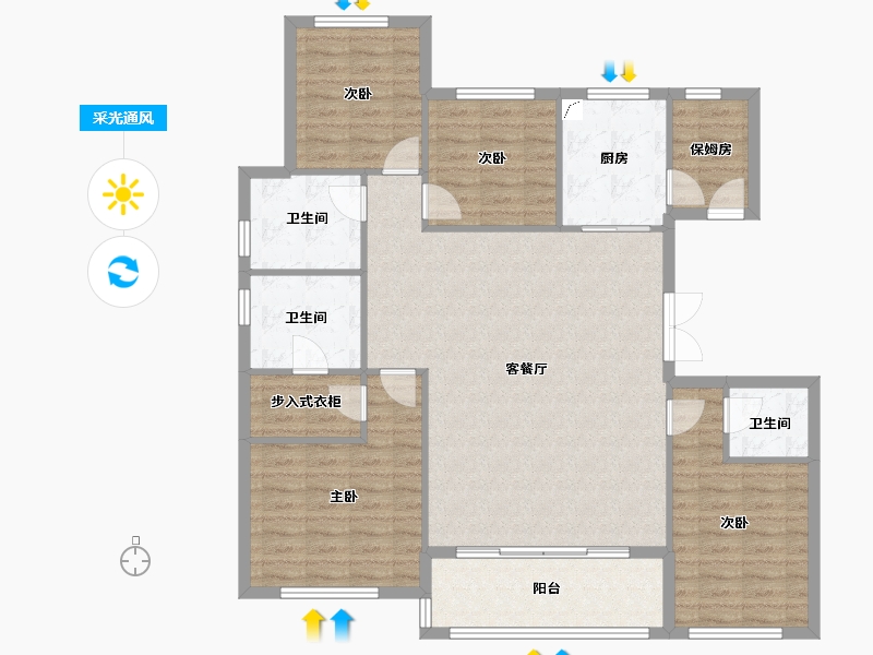 江苏省-徐州市-恒华长安府-122.26-户型库-采光通风