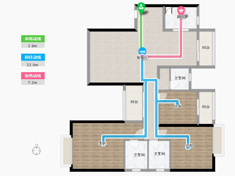 湖南省-长沙市-中建江山壹号-152.00-户型库-动静线