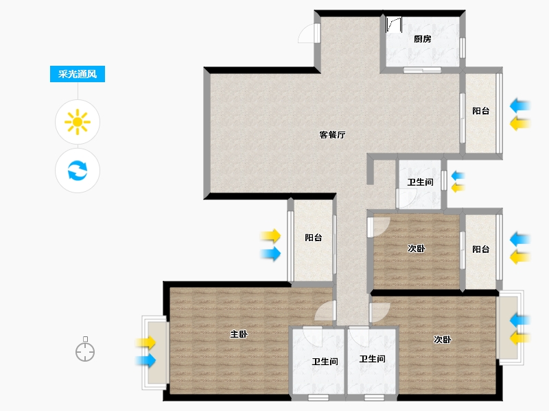 湖南省-长沙市-中建江山壹号-152.00-户型库-采光通风