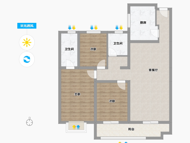 山西省-太原市-富力悦禧城-98.77-户型库-采光通风