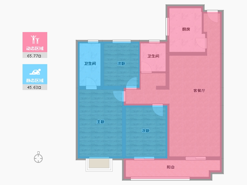 山西省-太原市-富力悦禧城-98.77-户型库-动静分区