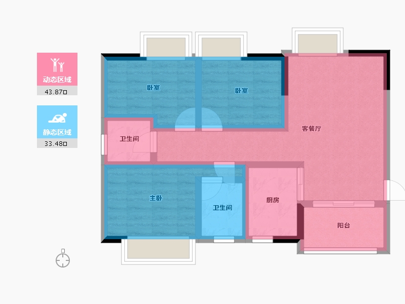 四川省-成都市-西江河畔-67.10-户型库-动静分区