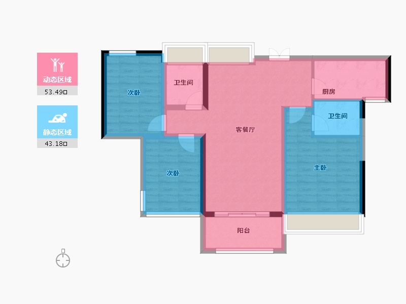 广东省-江门市-远洋·天成-86.31-户型库-动静分区