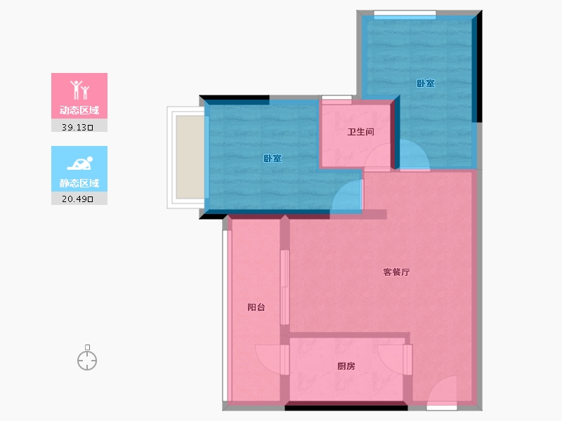 重庆-重庆市-中建滨江星城-52.64-户型库-动静分区