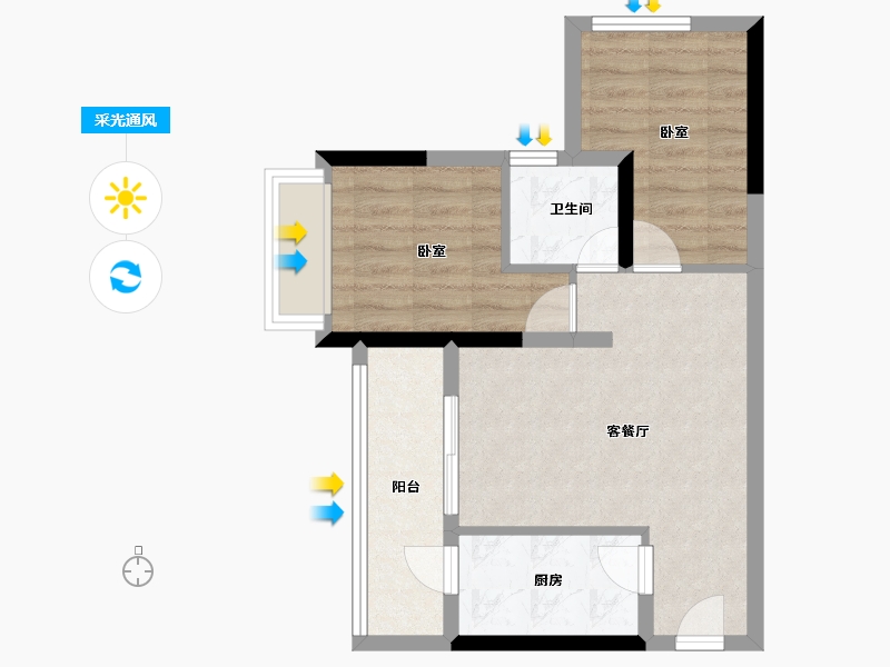 重庆-重庆市-中建滨江星城-52.64-户型库-采光通风