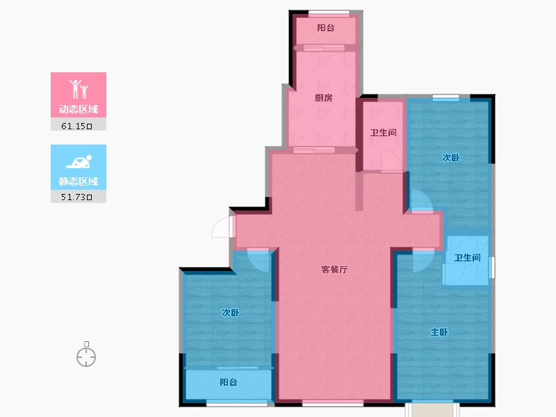 山东省-潍坊市-富春江豐泽苑-100.48-户型库-动静分区