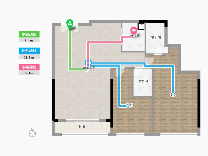 广东省-深圳市-宝能公馆VHOUSE-112.00-户型库-动静线