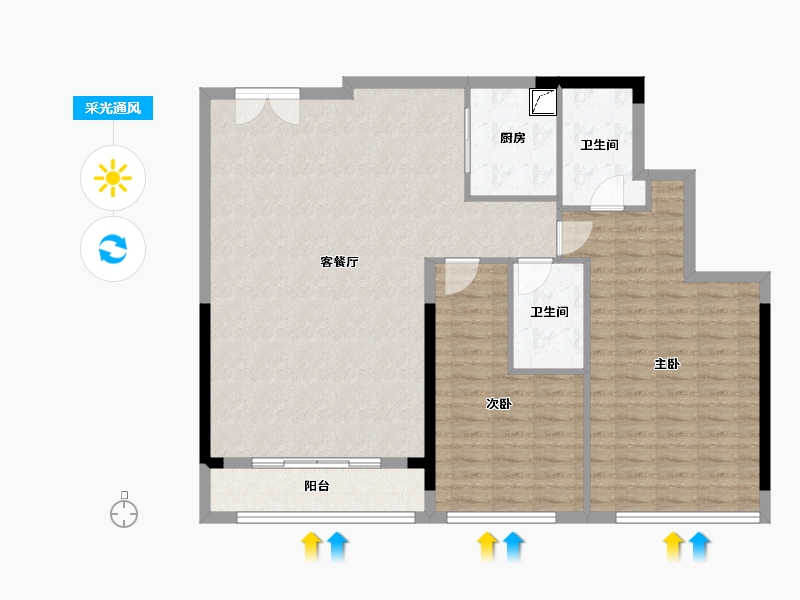 广东省-深圳市-宝能公馆VHOUSE-112.00-户型库-采光通风