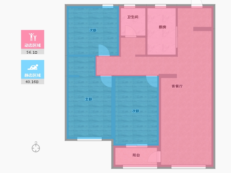 山东省-潍坊市-恒易·紫园-86.00-户型库-动静分区