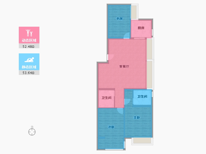 山西省-太原市-万科翡翠东第-96.02-户型库-动静分区