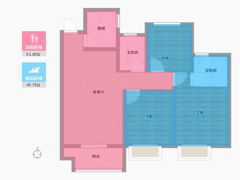 山东省-济南市-水发玉皇台-87.01-户型库-动静分区