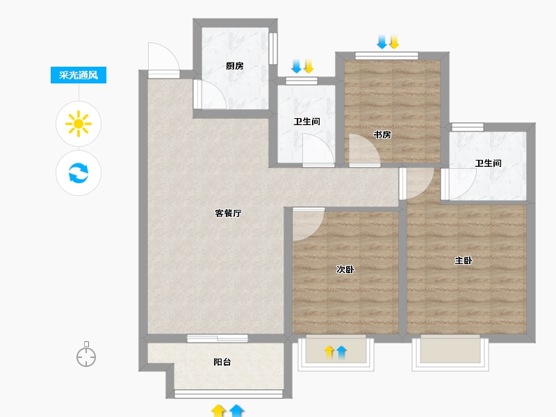 山东省-济南市-水发玉皇台-87.01-户型库-采光通风