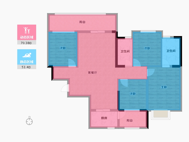 广西壮族自治区-桂林市-宏湖中央城-110.14-户型库-动静分区