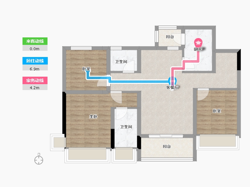 四川省-绵阳市-长虹城-76.30-户型库-动静线