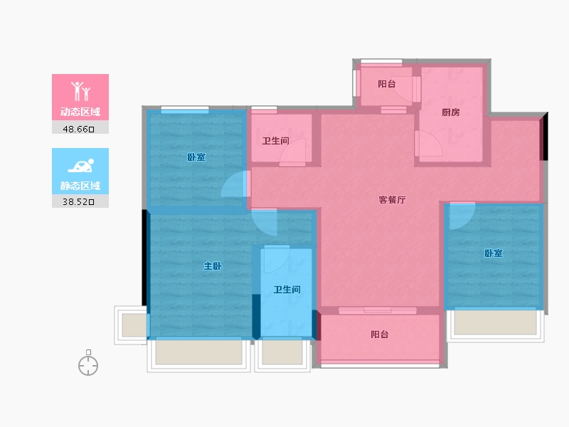 四川省-绵阳市-长虹城-76.30-户型库-动静分区