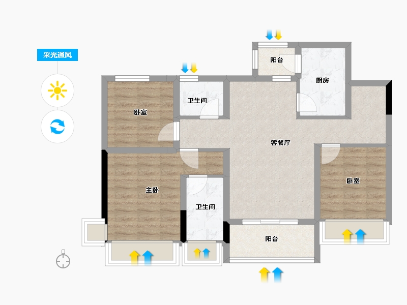 四川省-绵阳市-长虹城-76.30-户型库-采光通风