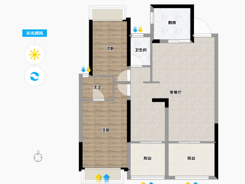 广东省-深圳市-越秀和樾府-92.00-户型库-采光通风