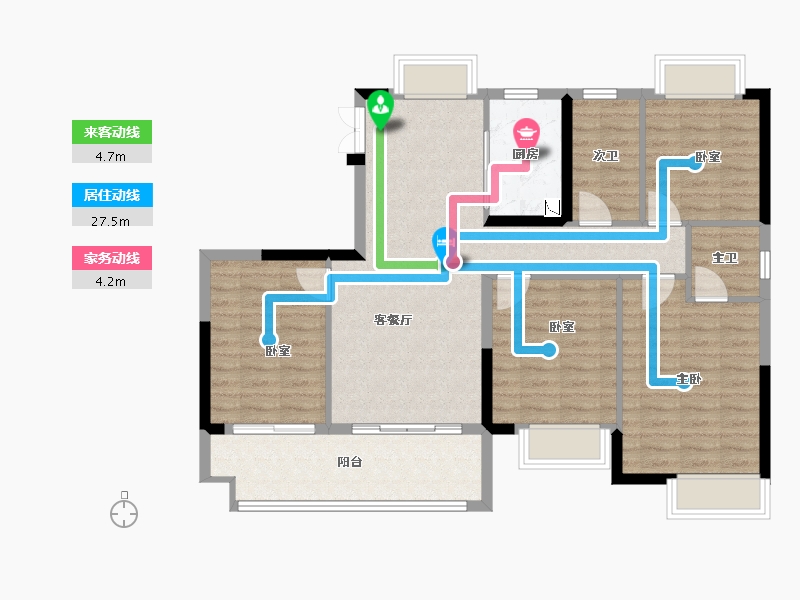 江西省-九江市-广隆·新松赣江铭著-100.07-户型库-动静线