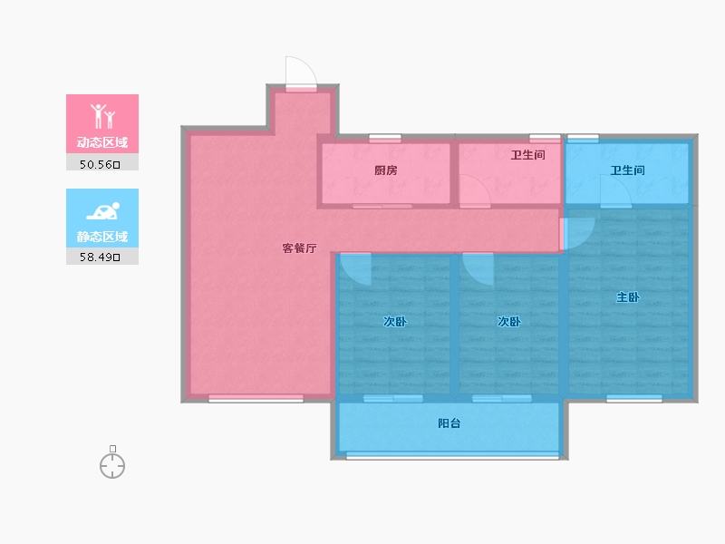 山东省-潍坊市-恒易·紫园-98.00-户型库-动静分区