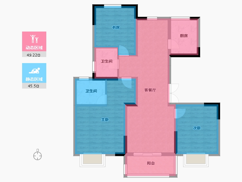 浙江省-金华市-光明东润-84.00-户型库-动静分区