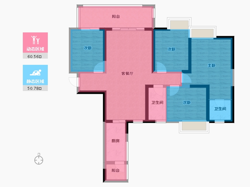 四川省-成都市-天府国际凤.凰城-98.57-户型库-动静分区