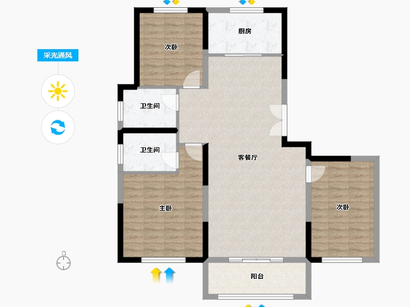 河南省-郑州市-正商宜家源-107.94-户型库-采光通风