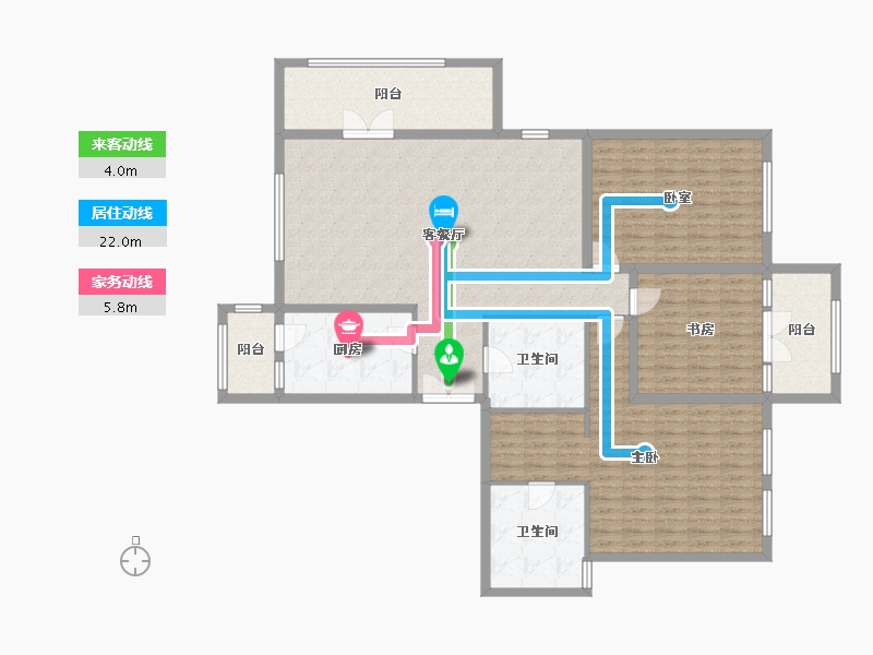 浙江省-嘉兴市-星海小镇-160.04-户型库-动静线