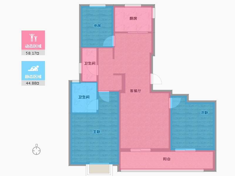 浙江省-金华市-绿城招商春熙明月-92.00-户型库-动静分区