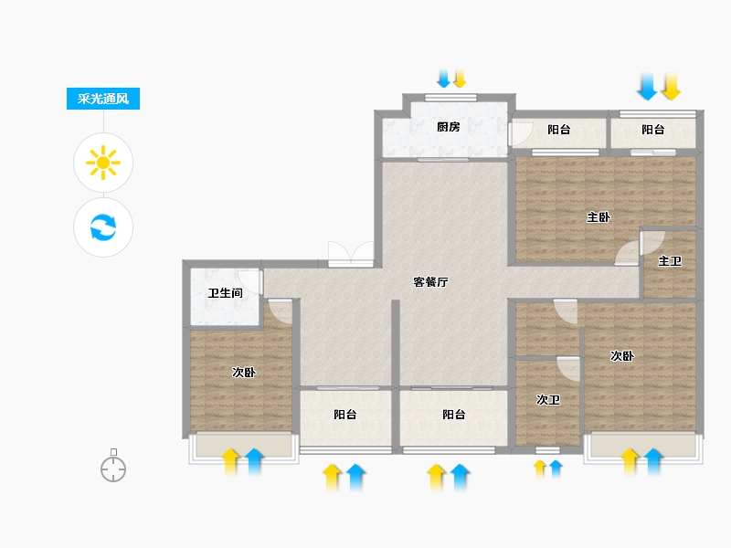 广东省-深圳市-越秀和樾府-138.37-户型库-采光通风