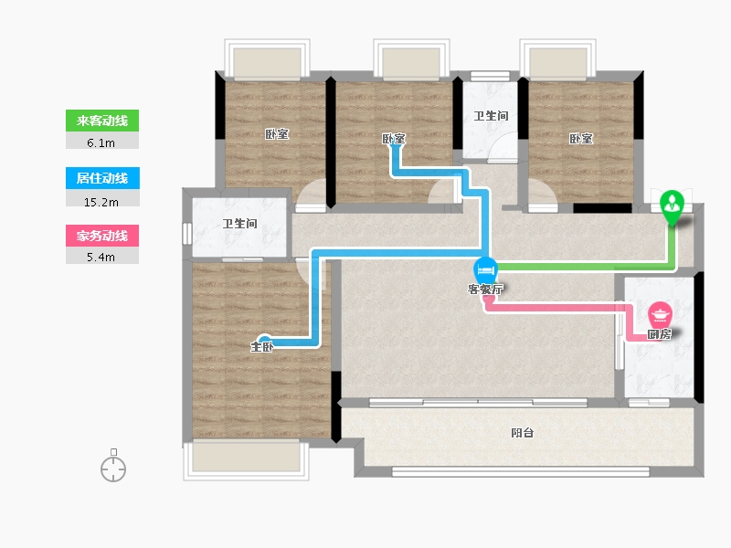 重庆-重庆市-中建滨江星城-111.20-户型库-动静线